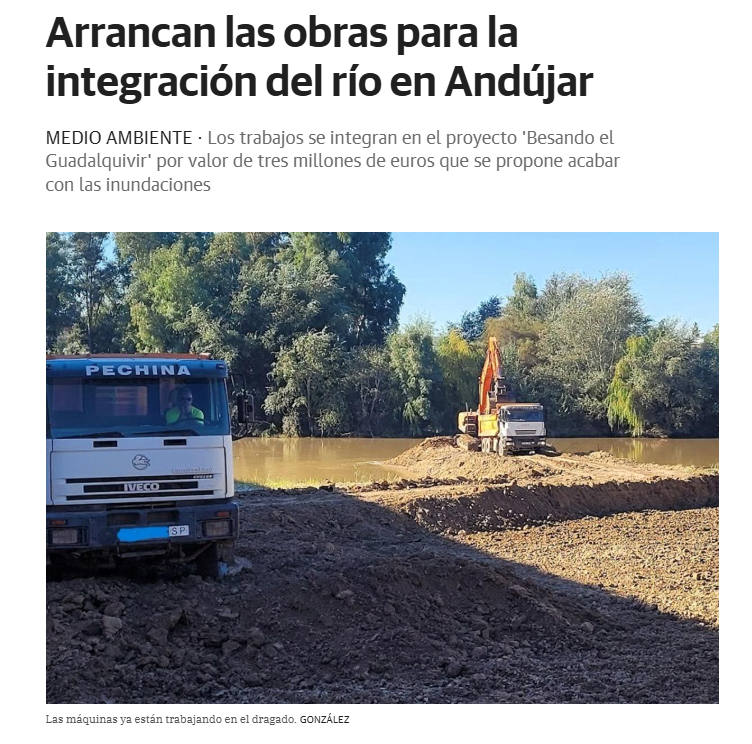 ARRANCAN LAS OBRAS PARA LA INTEGRACIÓN DEL RÍO EN ANDÚJAR. IDEAL ANDÚJAR